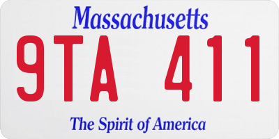 MA license plate 9TA411
