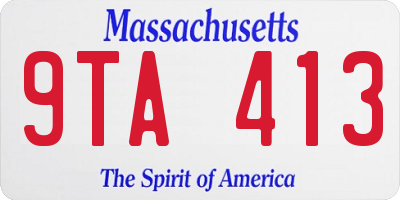 MA license plate 9TA413