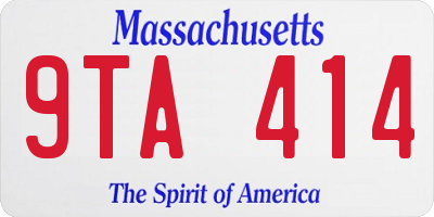 MA license plate 9TA414
