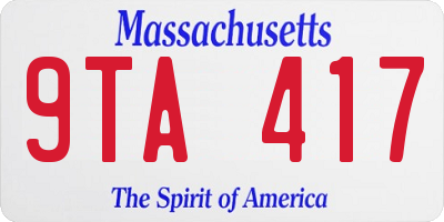 MA license plate 9TA417
