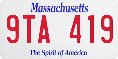 MA license plate 9TA419