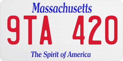 MA license plate 9TA420