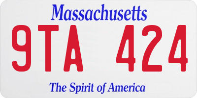 MA license plate 9TA424