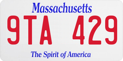 MA license plate 9TA429