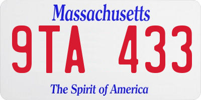 MA license plate 9TA433