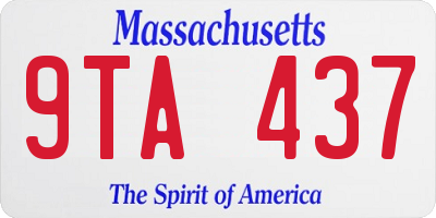 MA license plate 9TA437