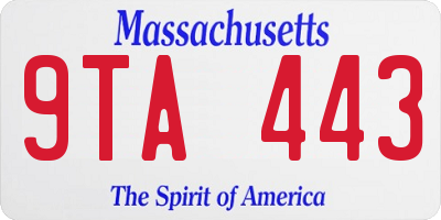 MA license plate 9TA443