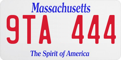 MA license plate 9TA444