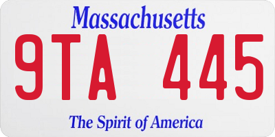 MA license plate 9TA445