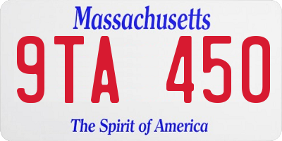 MA license plate 9TA450
