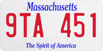 MA license plate 9TA451