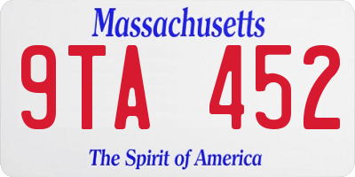 MA license plate 9TA452
