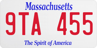 MA license plate 9TA455