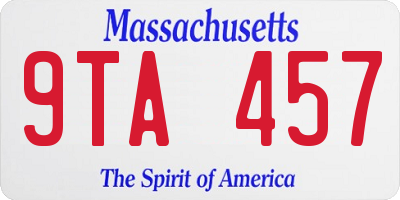 MA license plate 9TA457