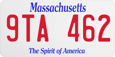 MA license plate 9TA462
