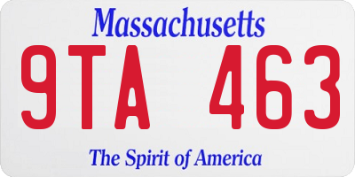 MA license plate 9TA463