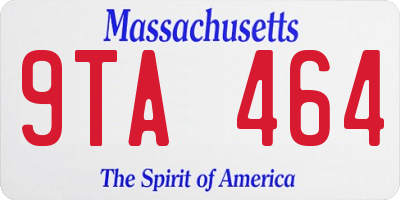MA license plate 9TA464