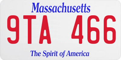 MA license plate 9TA466