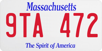 MA license plate 9TA472