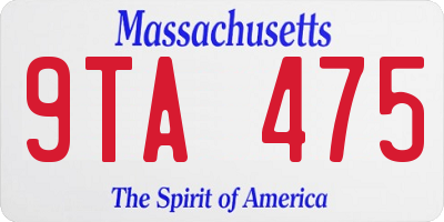 MA license plate 9TA475