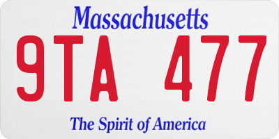 MA license plate 9TA477