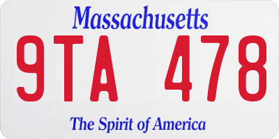 MA license plate 9TA478