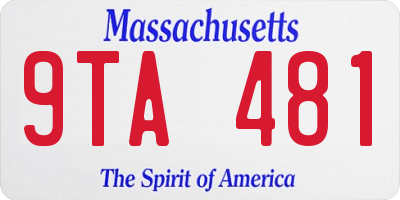 MA license plate 9TA481