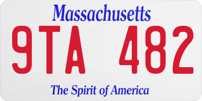 MA license plate 9TA482