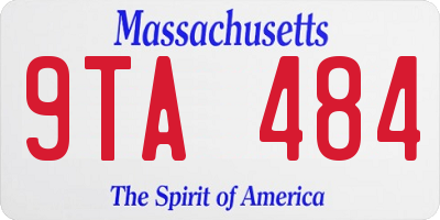 MA license plate 9TA484