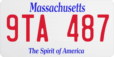 MA license plate 9TA487
