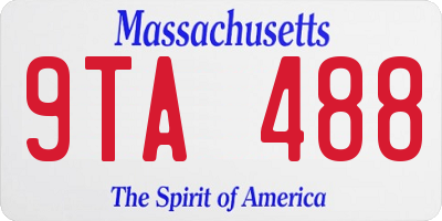 MA license plate 9TA488