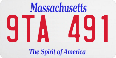 MA license plate 9TA491