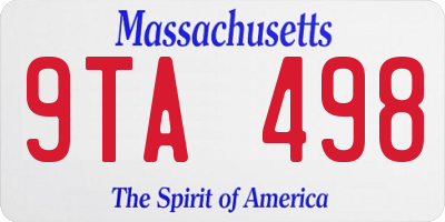 MA license plate 9TA498