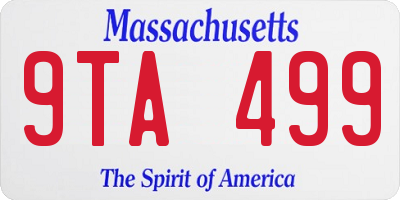 MA license plate 9TA499