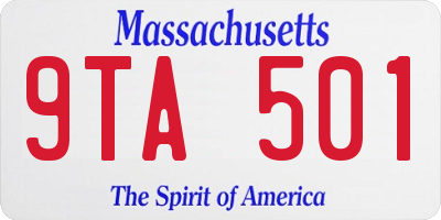MA license plate 9TA501
