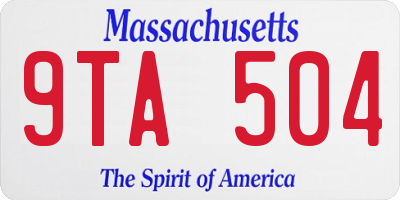 MA license plate 9TA504