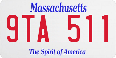 MA license plate 9TA511