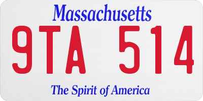 MA license plate 9TA514