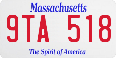 MA license plate 9TA518