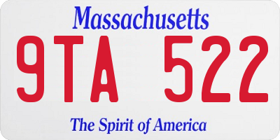 MA license plate 9TA522