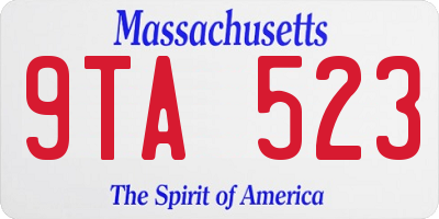 MA license plate 9TA523