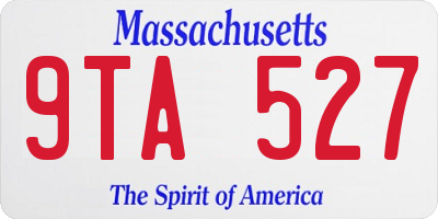 MA license plate 9TA527