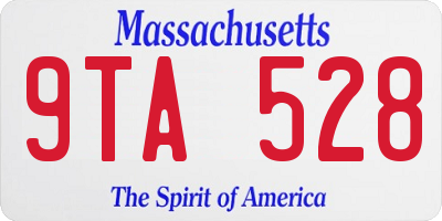 MA license plate 9TA528