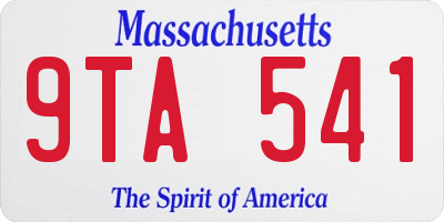 MA license plate 9TA541