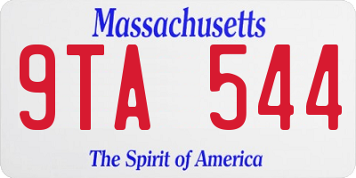 MA license plate 9TA544