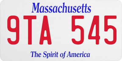 MA license plate 9TA545