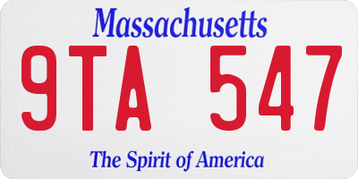 MA license plate 9TA547