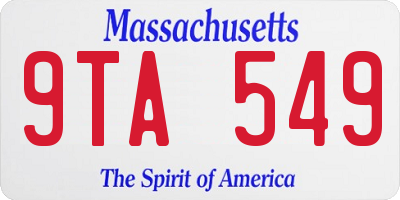 MA license plate 9TA549