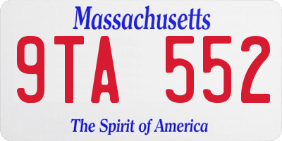 MA license plate 9TA552