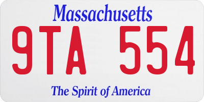 MA license plate 9TA554